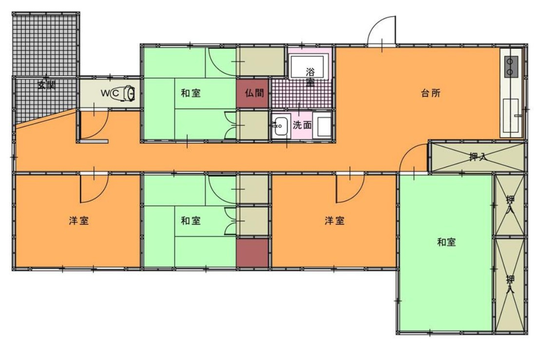 【中古戸建】桐生市広沢町1丁目の間取り|■間取り図｜敷地面積：305.54㎡（約92.42坪）建物面積：69.73㎡（約21.09坪）