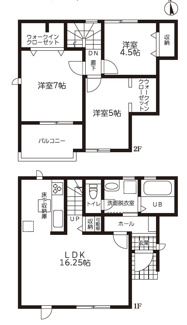 【間取り】 | 岐阜市西川手新築建売全4棟！お車並列2台可能！最寄りのバス停徒歩5分！厚見小学校まで徒歩25分！ | 岐阜市西川手新築建売全4棟！お車並列2台可能！最寄りのバス停徒歩5分！厚見小学校まで徒歩25分！