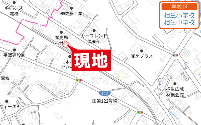 【中古】桐生市相生町3丁目　７DKKの地図