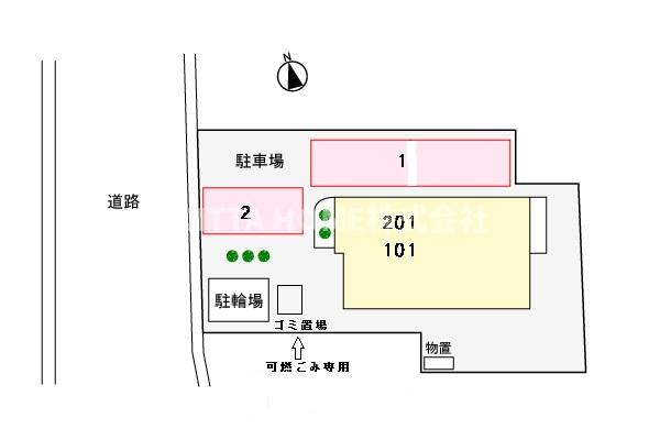 舞鶴市字京田のアパートの区画図