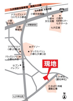 小郡市大崎土地3号地の地図