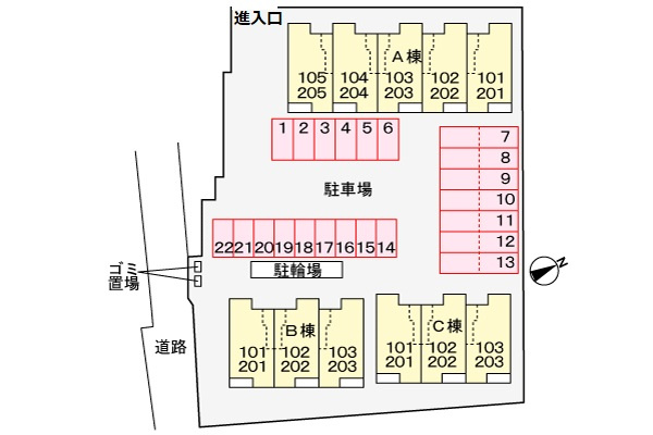 リゼット　Aの区画図