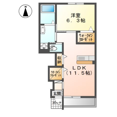 メゾン東二島の間取り