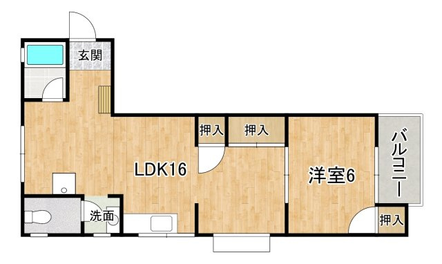 北九州市八幡西区山寺町のアパートの間取り