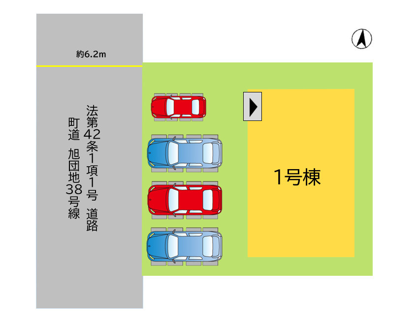 遠賀郡岡垣町旭台2丁目3期1号棟の区画図