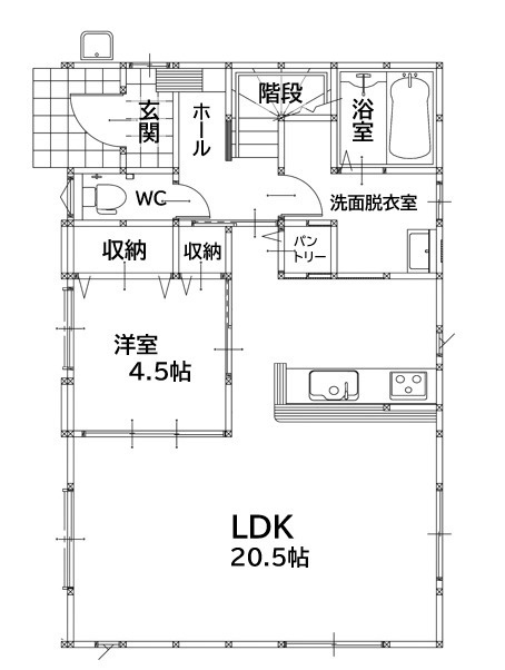 遠賀郡岡垣町旭台2丁目3期1号棟の間取り