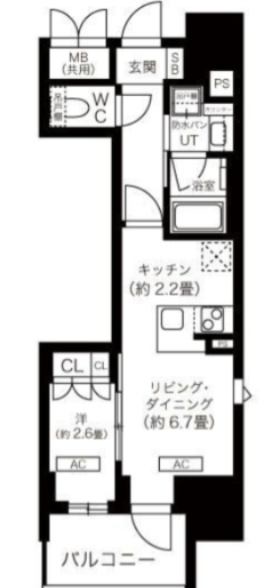 K-COURT谷町四丁目の間取り