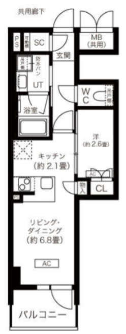 K-COURT谷町四丁目の間取り