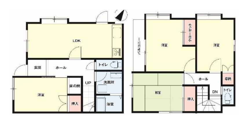 北足立郡伊奈町　1期　中古戸建の間取り|北足立郡伊奈町　1期　中古戸建・4LDK・土地面積117.18m2・建物面積88.59m2