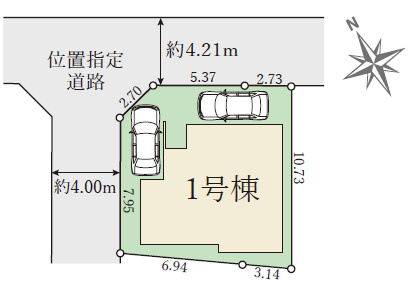 加古川市米田町１期平津（全1棟）1号棟の区画図