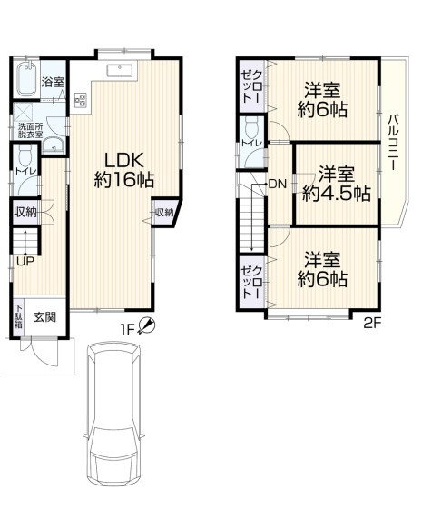 千鳥ヶ丘１丁目　中古戸建ての間取り