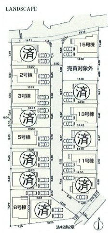 あきる野市伊奈　新築戸建全15棟の区画図