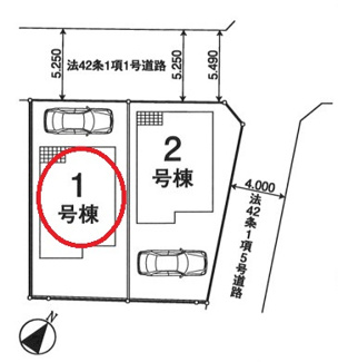 【区画図】 | 立川市栄町3丁目（６期）１号棟　仲介手数料無料