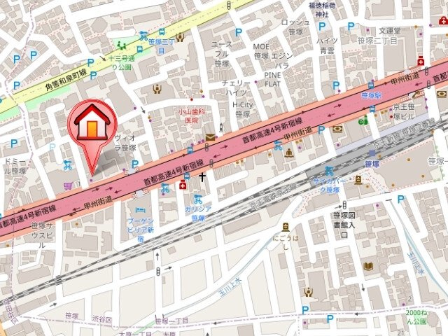 レジディア笹塚Ⅱの地図