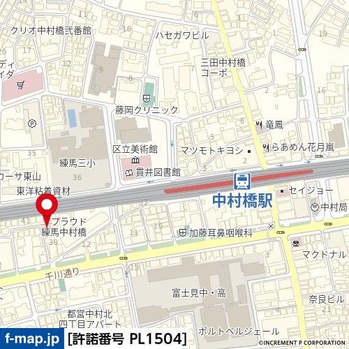 レーヴ中村橋の地図