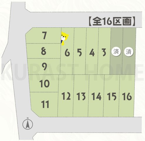 京都市西京区桂坤町　新築戸建の区画図