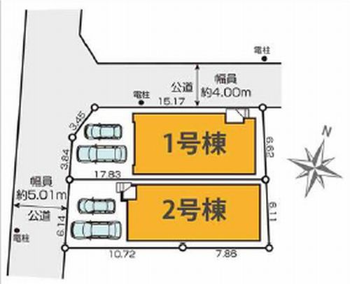 【区画図】 | 【仲介手数料０円】相模原市南区東林間17期　新築一戸建て　全2棟 | 【仲介手数料０円】相模原市南区東林間17期　新築一戸建て　全2棟