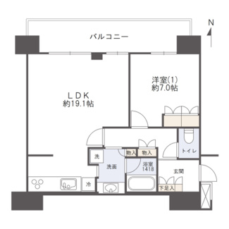 【間取り】 | ヴィークタワー南堀江 | 【間取り】28階北向き高層階の為、眺望・日当たり・通風良好◎