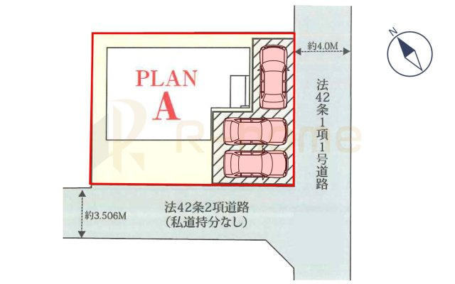 稲敷郡阿見町うずら野2丁目　新築戸建て　A号棟の区画図|大きなお買い物だからこそ、メリット・デメリットを伝えさせて頂きます。
R-homeにお任せください♪