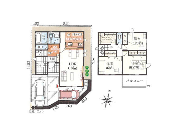 【間取り】 | 新座市池田4丁目　新築一戸建住宅　全40棟　(保谷店) | 6号棟/水回り集中設計で家事効率の良い間取り。SC、WICなど収納も豊富なゆとりの住まいです。※図面を基に作成しています。現況と異なる場合は現況を優先いたします。