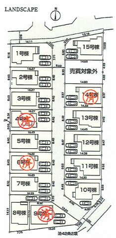 あきる野市伊奈　新築戸建全15棟の区画図