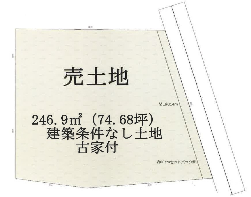 守山市赤野井町　建築条件無し売土地の土地図