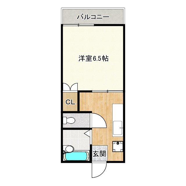 AIAI　1Kハイツの間取り