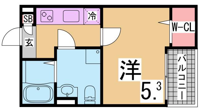 神戸市須磨区戎町４丁目のアパートの間取り