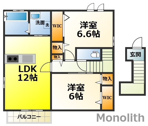 アガパンサスA棟の間取り