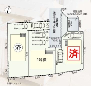 【仲介手数料０円】厚木市下川入第18　新築一戸建て　全3棟の区画図|厚木市下川入第18　新築一戸建て　全3棟