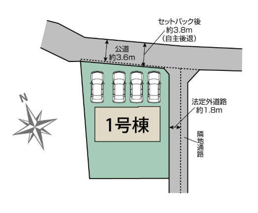 売新築戸建　中央区米津町の区画図