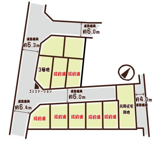西京極河原町　３号地の区画図
