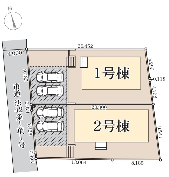 日立市東大沼町第1　2号棟　新築戸建の区画図