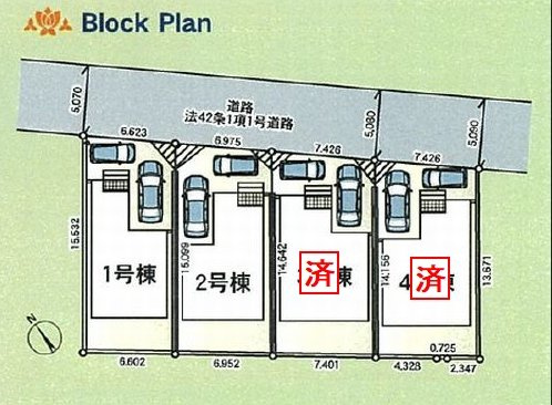 【仲介手数料０円】綾瀬市深谷中第22　新築一戸建て　全4棟の区画図|綾瀬市深谷中第22　新築一戸建て　全4棟