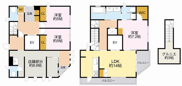 南大泉１丁目店舗戸建の間取り