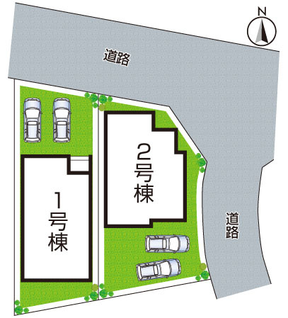 野洲市近江富士　第2期　新築一戸建ての区画図|全2区画