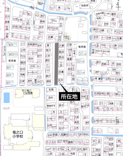 中区四御神　6区画の地図