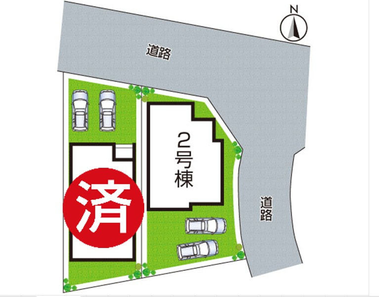 野洲市近江富士　第2期　新築一戸建ての区画図|全2区画