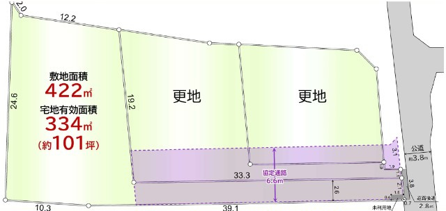 敷地面積１２１坪　売地　富士見市勝瀬