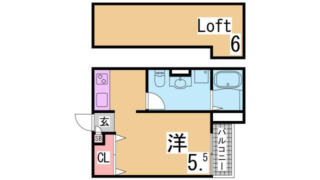 神戸市長田区久保町７丁目のアパートの間取り