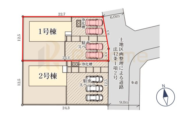 ひたちなか市阿字ヶ浦町　新築戸建て　1号棟の区画図|大きなお買い物だからこそ、メリット・デメリットを伝えさせて頂きます。
R-homeにお任せください♪