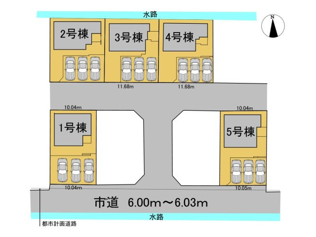 新築戸建　岐阜市東鶉5丁目　全５区画分譲の区画図|■区画図
■YAMADA電機の　ヤマダ不動産　株式会社リライフ　
いつでもお問合わせ下さい。