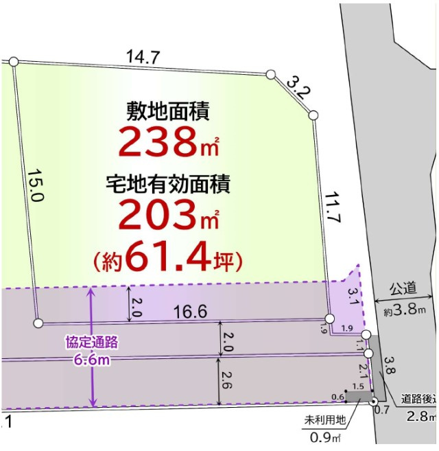 敷地面積71坪　売地　富士見市勝瀬