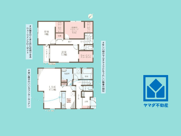 尼崎市今福２丁目の間取り|2SLDK、土地面積115.32平米、建物面積99.62平米、木造2階建。リーブルガーデンS尼崎今福全3棟の3号棟です。お引渡しは2026年6月上旬以降の予定となっております。