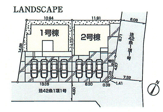 青梅市木野下2丁目　新築戸建全2棟の区画図