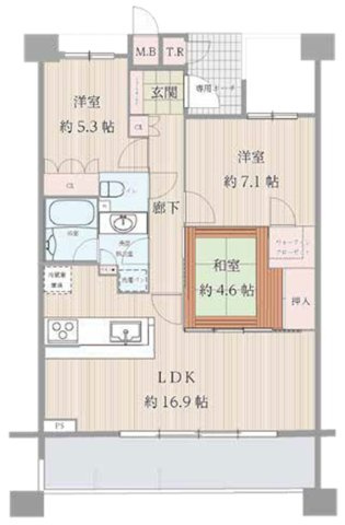 グランスイート六甲篠原本町の間取り|LDK16.9帖と隣接した約4.6帖の和室。お友達を呼んでのホームパーティーなどの時には、仕切りを外し、開放感あふれる空間に！
