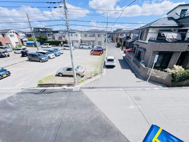 柏市花野井新築戸建【田中小学校:5分】の展望|北側バルコニーより道路側眺望