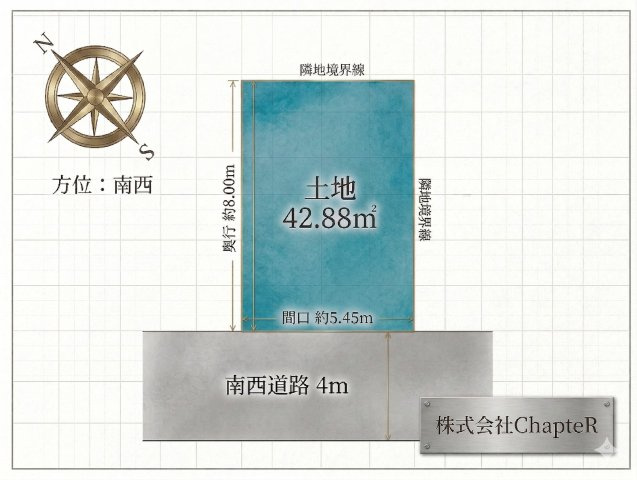 墨田区押上３丁目建築条件付売地の土地図|形がよくプラニング自由度高いです