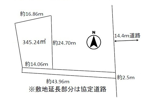 坂戸市小山売地の土地図
