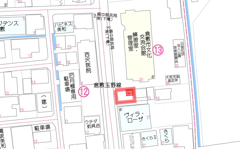 美和1丁目　倉庫・駐車場の地図